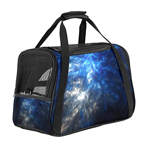 Fluggesellschaften zugelassene Hundetragetasche, glitzernd, blau, Thunder weich, für kleine Hunde und Katzen, tragbare Haustier-Reise-Handtasche, oben offen, 43,2 x 25,4 x 29,8 cm von AxssjS