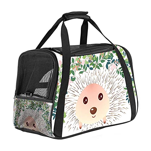 Niedlicher Igel-Reisetasche mit 3 offenen Netztüren und verstellbarem Schultergurt, tragbare Handtasche für kleine Welpen, Hunde, Katzen, Reisetasche von AxssjS