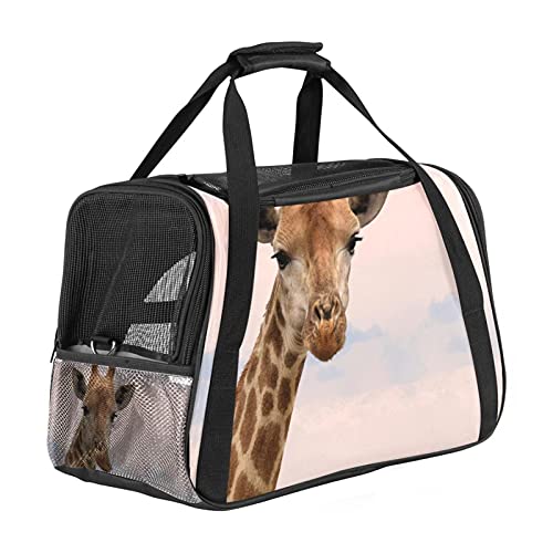 Tragetasche für Haustiere, Giraffe, mit 3 offenen Netztüren und verstellbarem Schultergurt, tragbare Handtasche für kleine Welpen, Hunde, Katzen von AxssjS