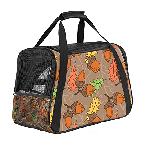 Tragetasche für Hunde, Acorn Leaf Oak Soft Side Pet Carrier für kleine Hunde und Katzen, tragbare Haustier-Reisetasche, oben offen, 43,2 x 25,4 x 30,8 cm von AxssjS