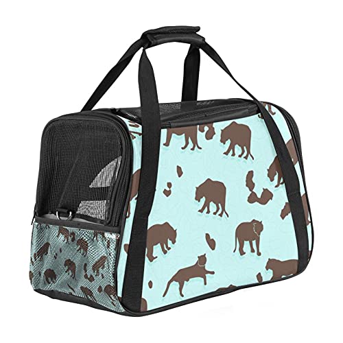 Von Fluggesellschaften zugelassene Hundetragetasche, Tiger-Silhouette, weiche Haustier-Tragetasche für kleine Hunde und Katzen, tragbare Haustier-Reisehandtasche, offen, 43,2 x 25,4 x 20,4 cm von AxssjS