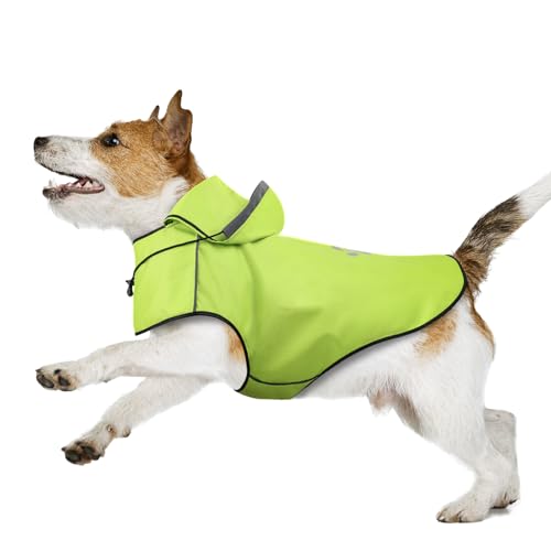 Welpen-Regenmantel für kleine Hunde, reflektierender Hunde-Regenmantel mit Kapuze für Welpen, wasserdichter Hundeponcho für kleine Hunde, Hunderegenjacke mit verstellbarem Kordelzug/reflektierendem von Ayaseen