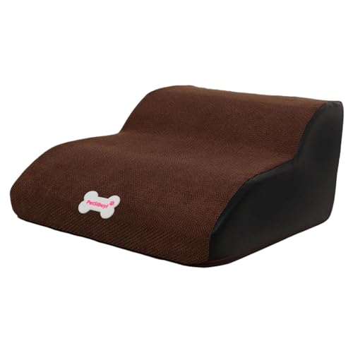 Aymzbd Hunderampe für kleine Haustiere, 2 Stufen für hohe Möbel mit Abnehmbarer Abdeckung, Kaffee Aymzbd Hunderampe für kleine Haustiere, 2 Stufen für hohe Möbel mit Abnehmbarer Abdeckung, Kaffee von Aymzbd