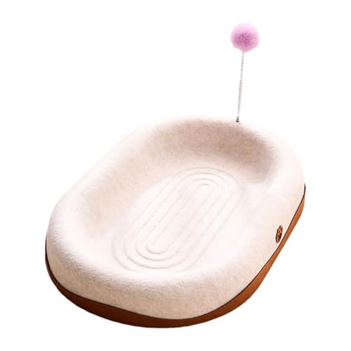 Aymzbd Katzenkratzbrett Ovales Kratzpad mit Spielball Aus Filzstoff Als Kratzfläche Spielzeug Und Schlafplatz für Katzen für Indoor Und Katzentraining, mit Spring Ball Aymzbd Katzenkratzbrett Ovales Kratzpad mit Spielball Aus Filzstoff Als Kratzfläche Spielzeug Und Schlafplatz für Katzen für Indoor Und Katzentraining, mit Spring Ball von Aymzbd