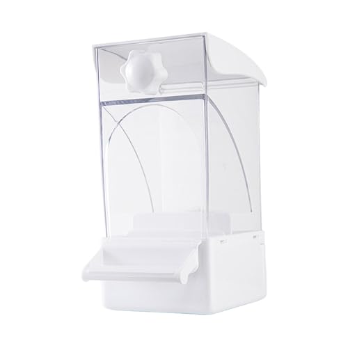 Aymzbd Transparenter Vogelfutterautomat mit Großer Kapazität Und Einfacher Reinigung für Kleine Vögel Wie Wellensittiche, Weiß Aymzbd Transparenter Vogelfutterautomat mit Großer Kapazität Und Einfacher Reinigung für Kleine Vögel Wie Wellensittiche, Weiß von Aymzbd
