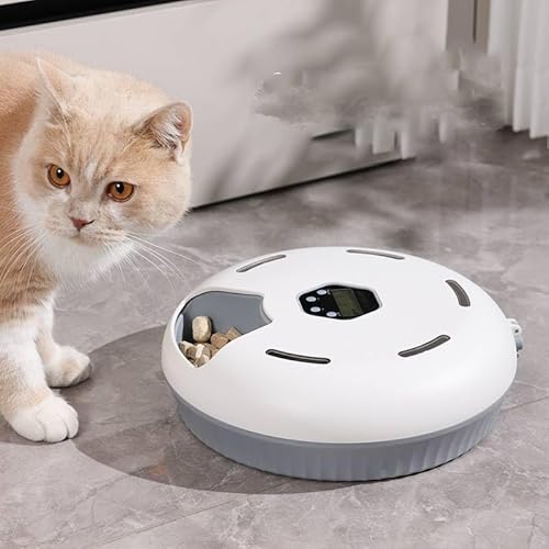 Automatischer Futterautomat Katze, Futterspender Kuehlung für Katzen und Hunde mit Smart-Display und 2 Kühlboxen, Kabelloser Visualisierter Futterspender für Haustiere für Nass- und Trockenfutter von Ayolofei