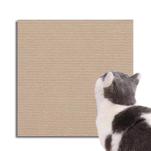 Katzenkratzmatten Selbstklebend DIY Katzenkratzwand Anti-Katzenkratz-Sofabrett Sofaschutz Pfotentrimmbarer Selbstklebender Teppich Katzenkratzbrett(Khaki,30x100) von Ayztantine