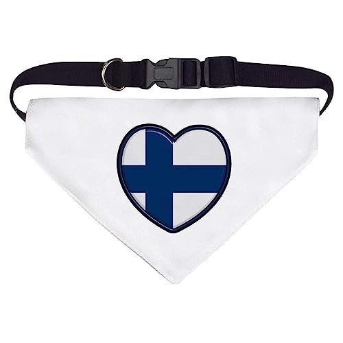 Groß 'Finnland-Flaggen-Herz' Hunde-/Katzen-/Haustier-Bandana (PD00040894) von Azeeda