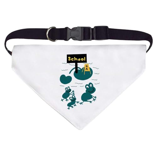 Groß 'Frösche gehen zur Schule' Hunde-/Katzen-/Haustier-Bandana (PD00048292) von Azeeda