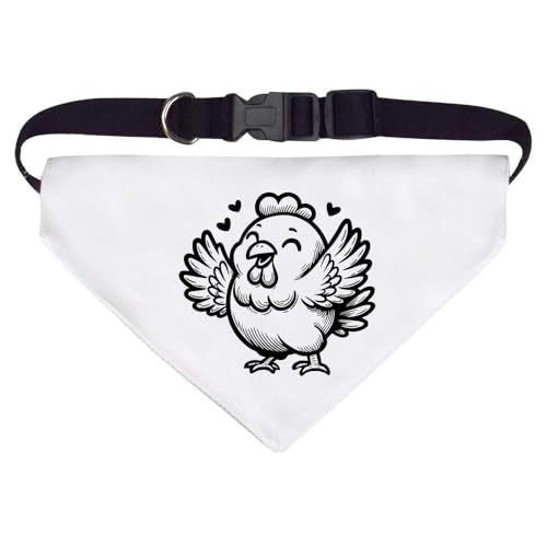 Groß 'Glückliches Huhn' Hunde-/Katzen-/Haustier-Bandana (PD00055600) von Azeeda