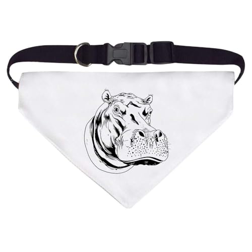 Groß 'Hippo-Kopf' Hunde-/Katzen-/Haustier-Bandana (PD00056218) von Azeeda