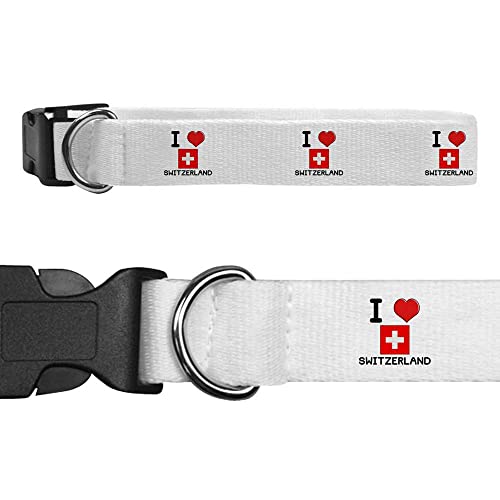 Groß 'I Love Switzerland' Hundehalsband (PR00029076) von Azeeda