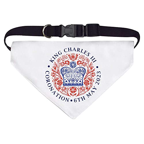 Groß 'König Charles Krönungsemblem' Hunde-/Katzen-/Haustier-Bandana (PD00037894) von Azeeda