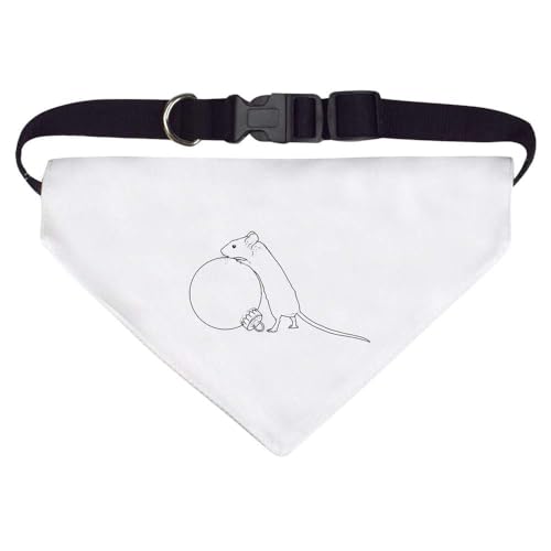 Groß 'Maus klettert auf eine Kugel' Hunde-/Katzen-/Haustier-Bandana (PD00047194) von Azeeda