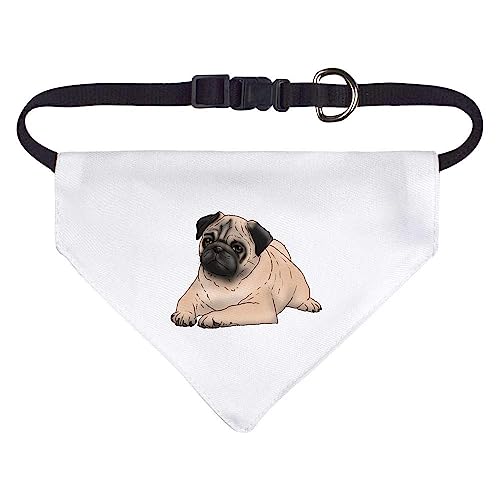 Klein 'Entspannter Mops-Welpe' Hunde-/Katzen-/Haustier-Bandana (PD00041711) von Azeeda