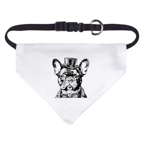 Klein 'Französische Bulldogge mit Zylinder' Hunde-/Katzen-/Haustier-Bandana (PD00049345) von Azeeda