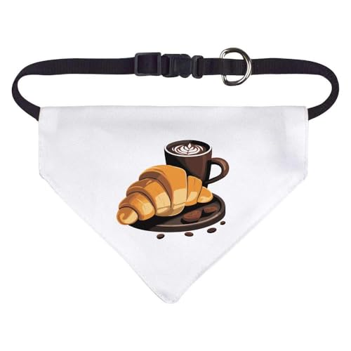 Klein 'Kaffee und Croissant ' Hunde-/Katzen-/Haustier-Bandana (PD00049875) von Azeeda