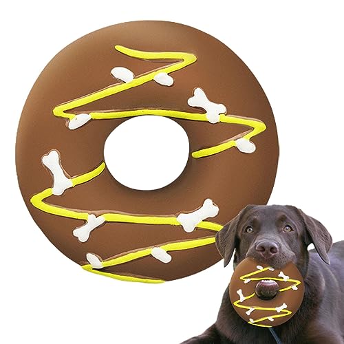 Aznever Hundespielzeug, Donut Form Hund Kauen Spielzeug Mit Quietschend, Interaktives Training Spielzeug Welpe Molar Spielzeug Für Große Kleine Hund Und Welpen von Aznever