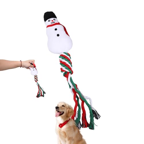 Aznever Hundespielzeug aus Seil, Weihnachts-Welpenspielzeug, Plüsch-Welpenspielzeug gegen Langeweile, Haustier-Seilspielzeug zum Spielen und Kauen, für kleine und mittelgroße Hunde von Aznever