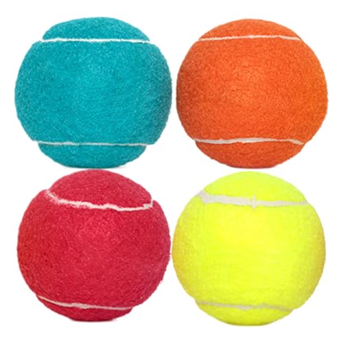 Aznever Hundespielzeugbälle, Tennisbälle für Hunde - Haustierball-Beißspielzeug | 4X Hunde-Apportierball, Kauspielzeug für Welpen, quietschende Hundeball-Tennisbälle, interaktives Hundespielzeug für von Aznever