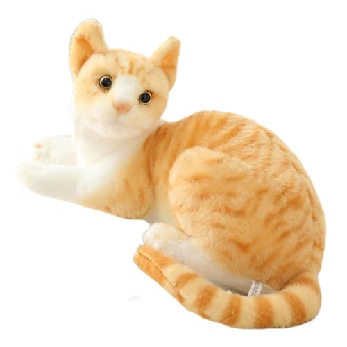 Aznever Katzenplüschtier,Plüschkatzenspielzeug - Gefülltes Kissen Plüschkatze Tierspielzeug - Hautfreundliches Katzen-Plüschtier für Kleinkinder, Mädchen und Kinder von Aznever