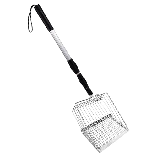 Aznever Katzenstreu Sifter Scoop Long Griff, Langer Griff Katzenstreu Scoop | Einziehbarer Seithuhn -Kotschaufel,Kein Biegen zurück -Pet Poop Schaufel Chicken Poop Scooper für Hundekot außen von Aznever