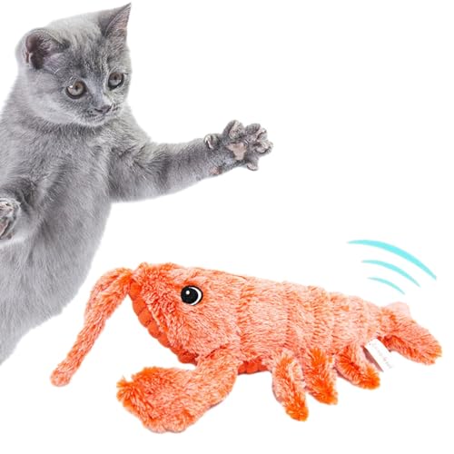 Aznever Zappelnder Hummer Für Hunde, Flopping Hummer Spielzeug, Floppy Lobster Dog Toy, Hundespielzeug,Elektrische Simulation Plüsch Hummer Interaktives Katzenspielzeug, Für Indoor Katzen Kleine Hund von Aznever