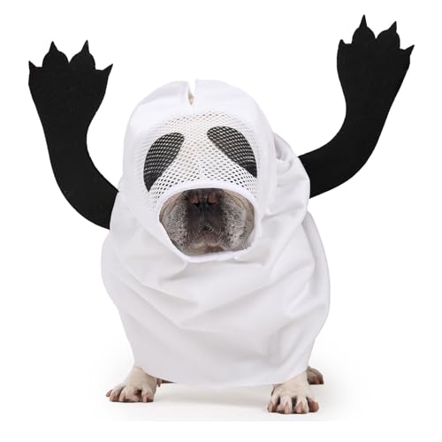 Geisterhund-Halloween-Kostüm, Geisterkatzenkostüm | Haustier-Halloween-Kostüm - Halloween-Geisterkostüm für kleine, mittelgroße und große Hunde, verstellbares Hundekostüm für Halloween- von Aznever