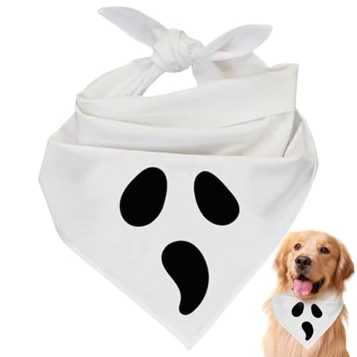 Halloween-Hunde-Bandanas, lustiges Geister-Haustier-Bandana - Halloween Hunde Dreieckstuch Lustiges Bandana | Halstuch, Welpenlätzchen, verstellbare Passform, Taschentuch zum Sammeln, Reisen von Aznever