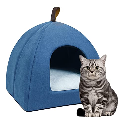 Kuschelhöhle Katze, Cat Cave Waschbar, Verdicktes Plüsch-Hundebett, Bequem, Für Hundehütten,Hundehütte, Katzenversteck, Warmes Bett Für Hunde, Kaninchen, Hasen, Haustiere, Katzen von Aznever