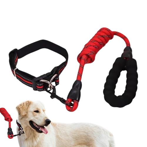 Verstellbares Haustierhalsband, Hundehalsband für mittelgroße Hunde | Atmungsaktives Halsband für Hunde mit Seil-Set - Wetterfestes, gepolstertes Hundehalsband, geeignet für große, mittlere von Aznever