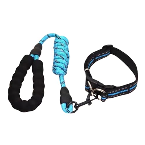 Welpenhalsband und Seil-Set, reflektierendes Hundehalsband - Atmungsaktives Halsband für Hunde mit Seil-Set,Wetterfestes, gepolstertes Hundehalsband, geeignet für große, mittlere und kleine von Aznever