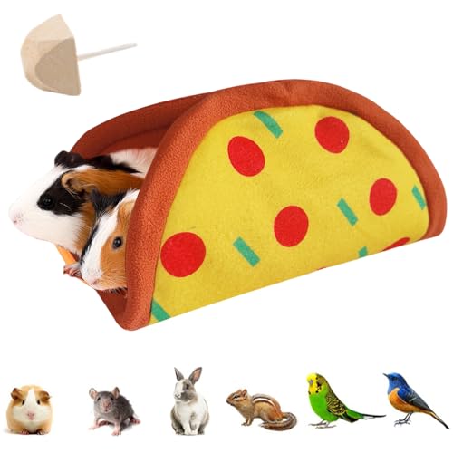 AzulLanse Taco Meerschweinchentunnel Meerschweinchen-Versteck,Zwei-Wege-Verwendung,Meerschweinchen-Tunnel,Taco-Muster,Kaninchentunnel,Hasenversteck,Hase,Hamster,Pizza,1 Backenzahnstein von AzulLanse