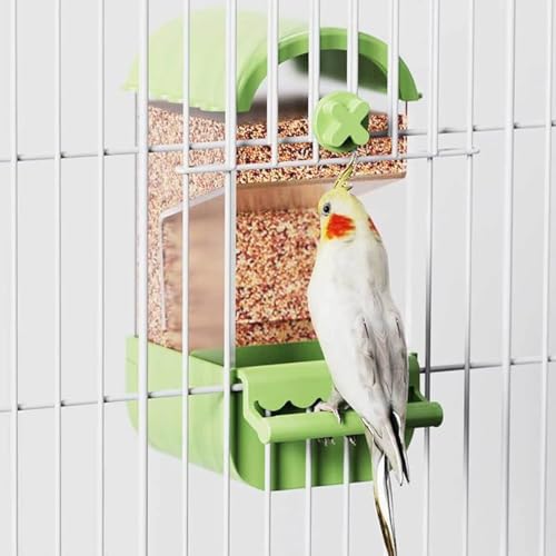 Vogelfutterhaus für Käfig, No Mess Vogelfutterhäuschen, Automatischer Papageien-Feeder Sittichkäfig Zubehör, für Sittiche, Wellensittiche, Nymphensittiche, Eichhörnchenfinken von AzulLanse