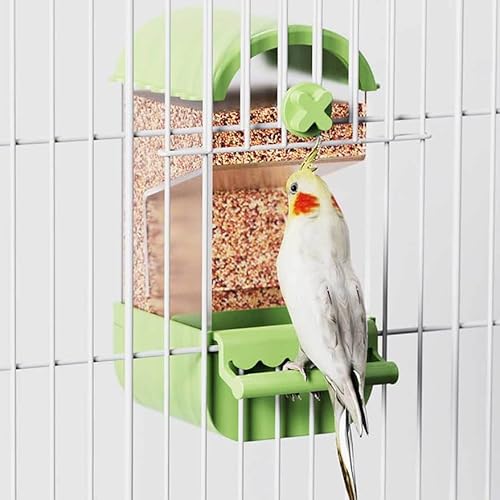 Vogelfutterhaus für Käfig, No Mess Vogelfutterhäuschen, Automatischer Papageien-Feeder Sittichkäfig Zubehör, für Sittiche, Wellensittiche, Nymphensittiche, Eichhörnchenfinken von AzulLanse