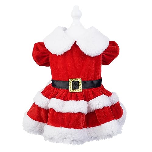 Azxcvbnm Hunde Warmes Kleid Für Cosplay Weihnachtsmann Weihnachten Hunde Rock Winter Brautkleider Niedlicher Süßer Hunde Rock von Azxcvbnm