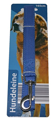 Hundeleine mit Handschlaufe und Karabiner inkl. Drehwirbel 165 cm blau (0033) von B2Q