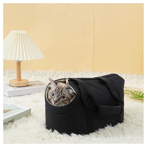 Ultraleicht Outdoor Schultertasche für Haustiere: Tragbar Haustier-Beutel faltbar, schmutzabweisend Handtaschen für alle Jahreszeiten Hundetasche für kleine (Schwarz, 35 * 20 * 25cm) von BAAFCL