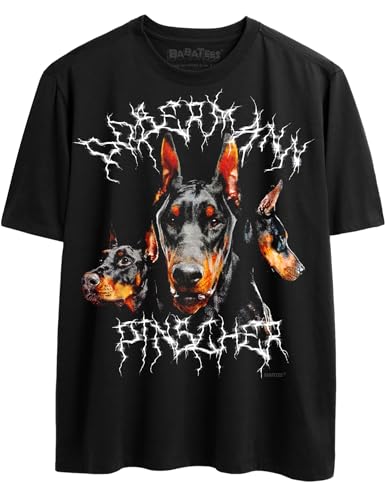 T-Shirt und Aufkleber für Hundeliebhaber, Hundebesitzer, lustiger Hund, Papa und Hund, Mama, Grafik-T-Shirts für Männer und Frauen, schwere Metallgrafiken, Doberman Pinscher, 4X-Large von BABATEES