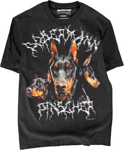 T-Shirt und Aufkleber für Hundeliebhaber, Hundebesitzer, lustiger Hund, Papa und Hund, Mama, Grafik-T-Shirts für Männer und Frauen, schwere Metallgrafiken, Doberman Pinscher, Medium von BABATEES