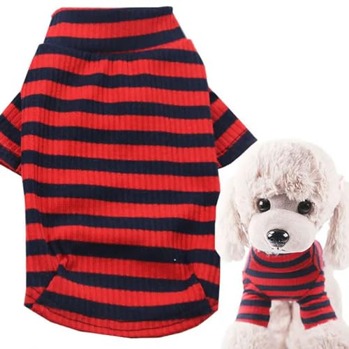 Modischer, gestreifter Hunde-Kapuzenpullover für kleine Hunde, bequemes Welpen-Pullover, Hemd, niedliches Hundekostüm, Unterhemd von BABIIE