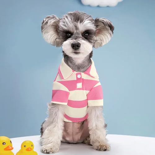 Poloshirt für Haustiere, Sommer, Hundekleidung, Freizeitkleidung für kleine und große Hunde, Katzen, T-Shirt, Chihuahua, Mops, Kostüme, Yorkshire-Shirts, Rosa, Größe L von BABIIE