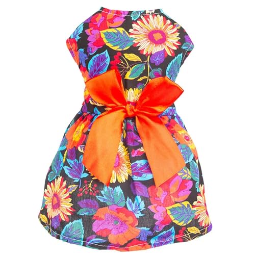 Sommer Blumen Prinzessin Kleid für Chihuahua Weihnachten Schleife Haustier Hund Kleid Welpe Ärmellos Rock Hundekleidung für kleine Hunde von BABIIE