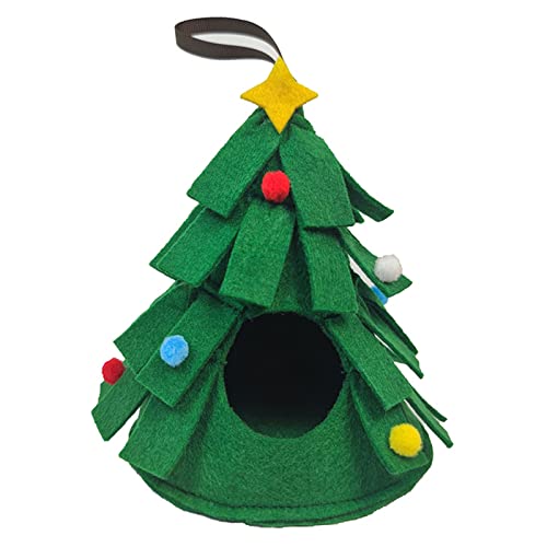 BABYVIVA Goldenes Bärenhaus Grünes Weihnachtsbaum Kleines Warmes Bett Versteck Schaukelspielzeug Für Eichhörnchen Streifenhörnchen Zuckergleiter von BABYVIVA