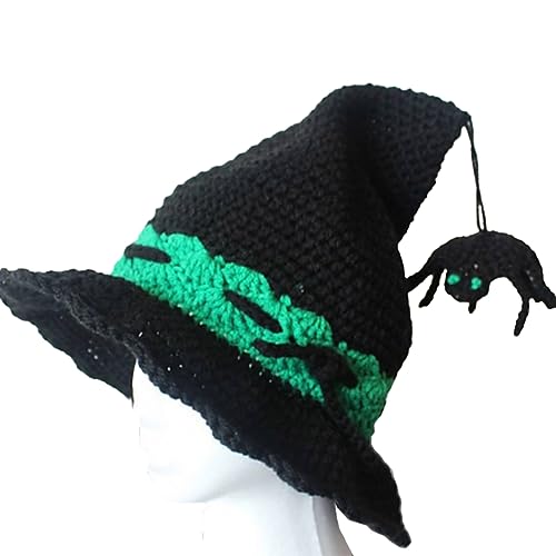 BABYVIVA Hexenhut mit Schirm, Unisex, Halloween, gehäkelt, Zaubererhut, für Herren und Damen, Cosplay, mehrere Arten zur Auswahl von BABYVIVA