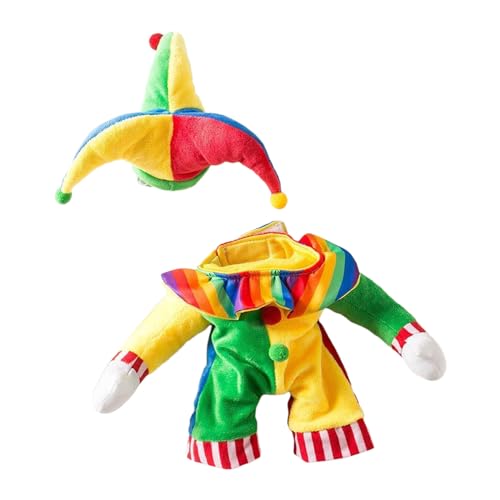 Clown-Kostüm und Hut-Set für kleine Hunde, Party, Bühnenrequisiten, Cosplay, Fotografie, Requisiten, Haustierzubehör, Haustierkleidung für große Hunde von BABYVIVA