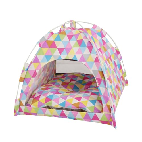 Einfaches Tipi für Haustierhaus Indoor halbgeschlossenes Zelt Tipi für Kleintiere Kühlkissen Pad Hundebett von BABYVIVA