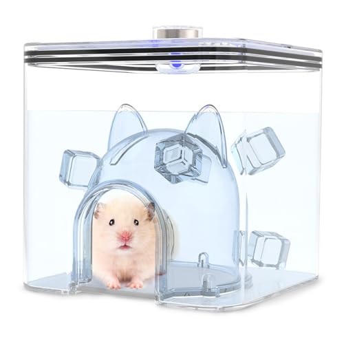 Kann mit Kühlbett von Ice Pets gefüllt werden, bietet erfrischenden Ruheplatz für Hamster in transparentem Hamster-Kühlhaus von BABYVIVA