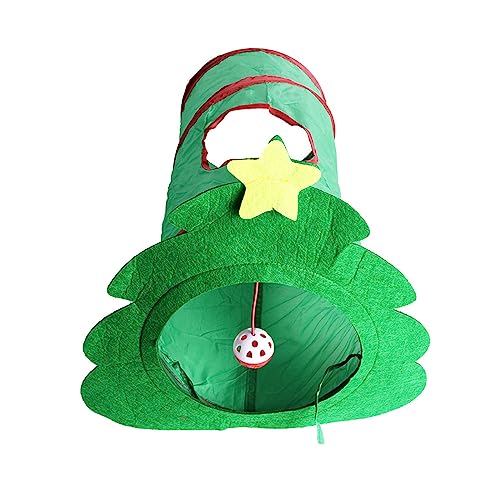 Tunnel Weihnachtsbaum Spielzeug mit süßem Klingelanhänger Playtube Weihnachtszeit Knistertunnel Trainingswerkzeug von BABYVIVA