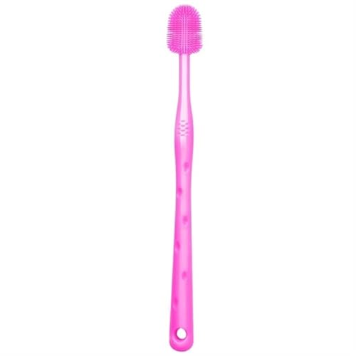 BADALO Haustier-Katzen-Zahnbürste, superweiche Silikonborsten, Zahnbürste, Mundreinigung und Katzengesichts-Mitesser-Reinigung, Katzen-Akne (Color : Pink, Size : 17cm) von BADALO